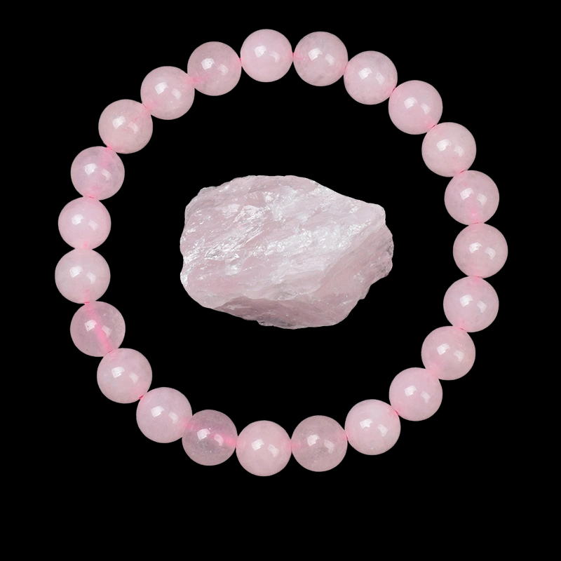 Natürlicher Rosa-Kristall Armband
